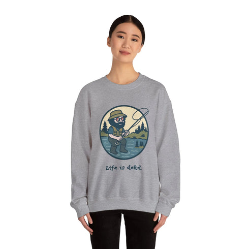 Grateful Dead - Fly Fishin' Jerry | Life is dead. Crewneck Sweatshirt - StealieShop